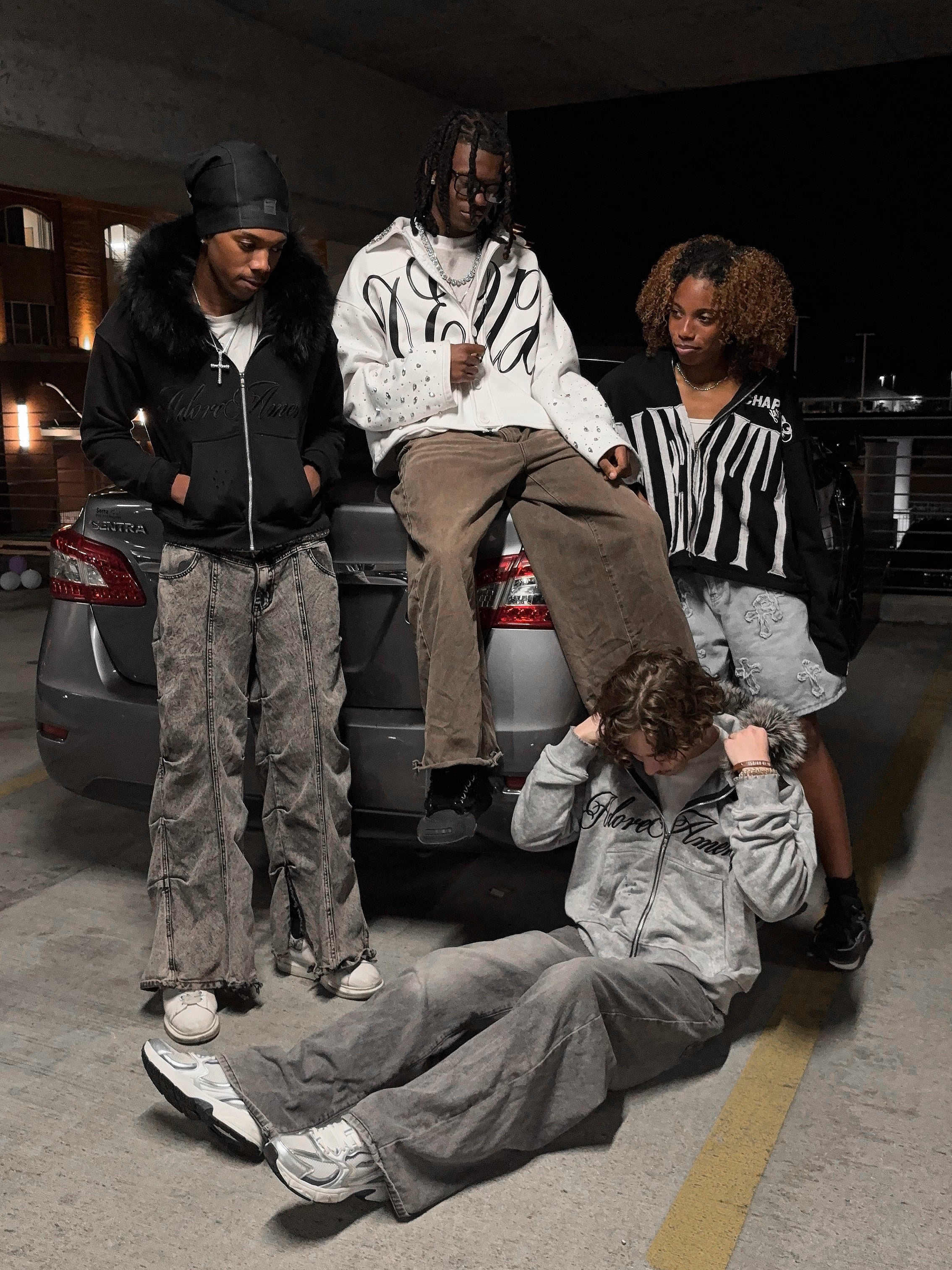 (GREY)AA FUR ZIPUP