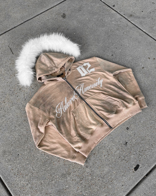 (BROWN)AA FUR ZIPUP