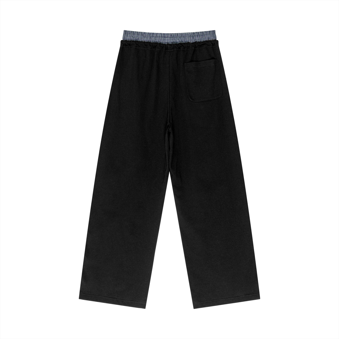 Amenity Plaid Contrast Waist Pants