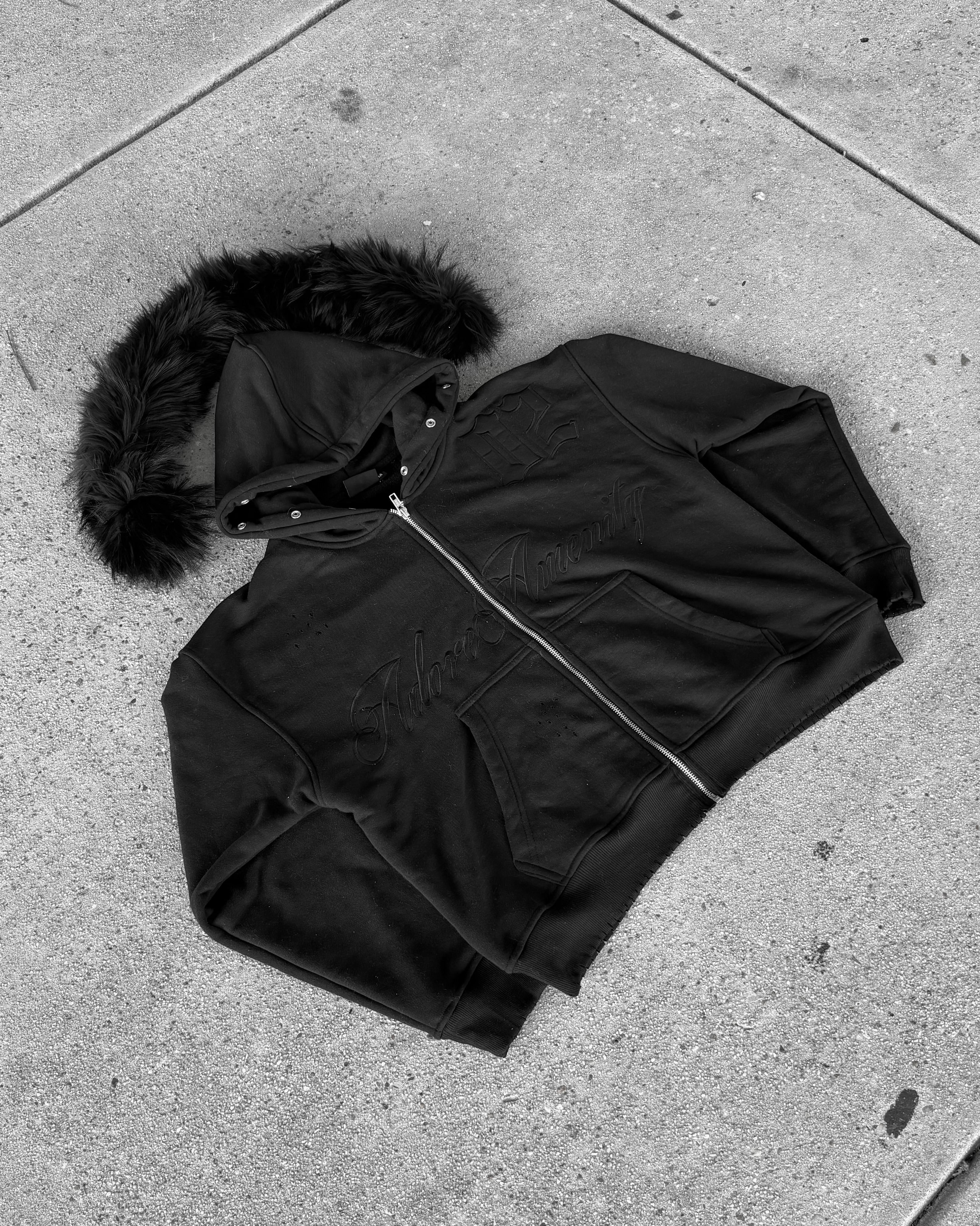 (BLACK)AA FUR ZIPUP