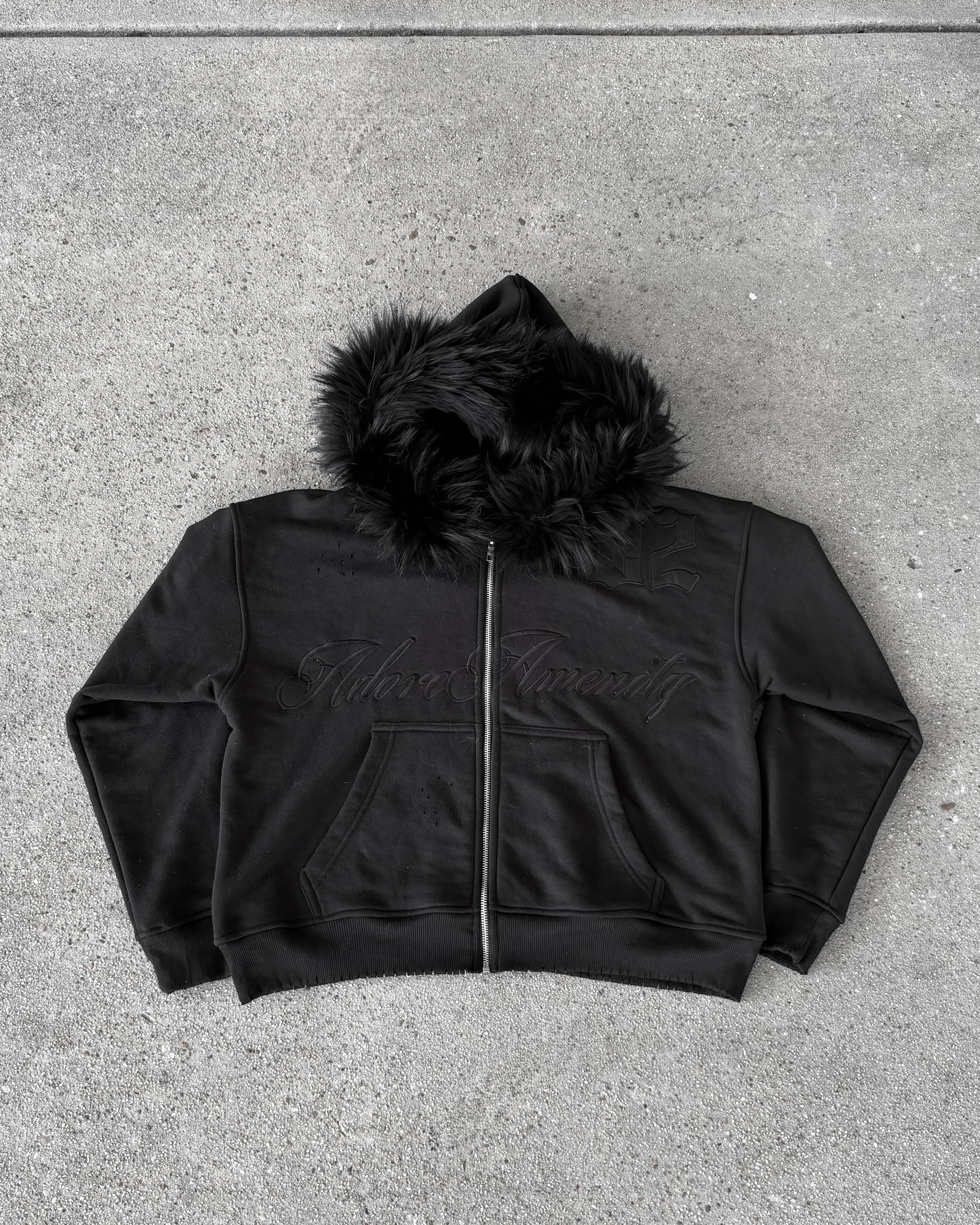 (BLACK)AA FUR ZIPUP