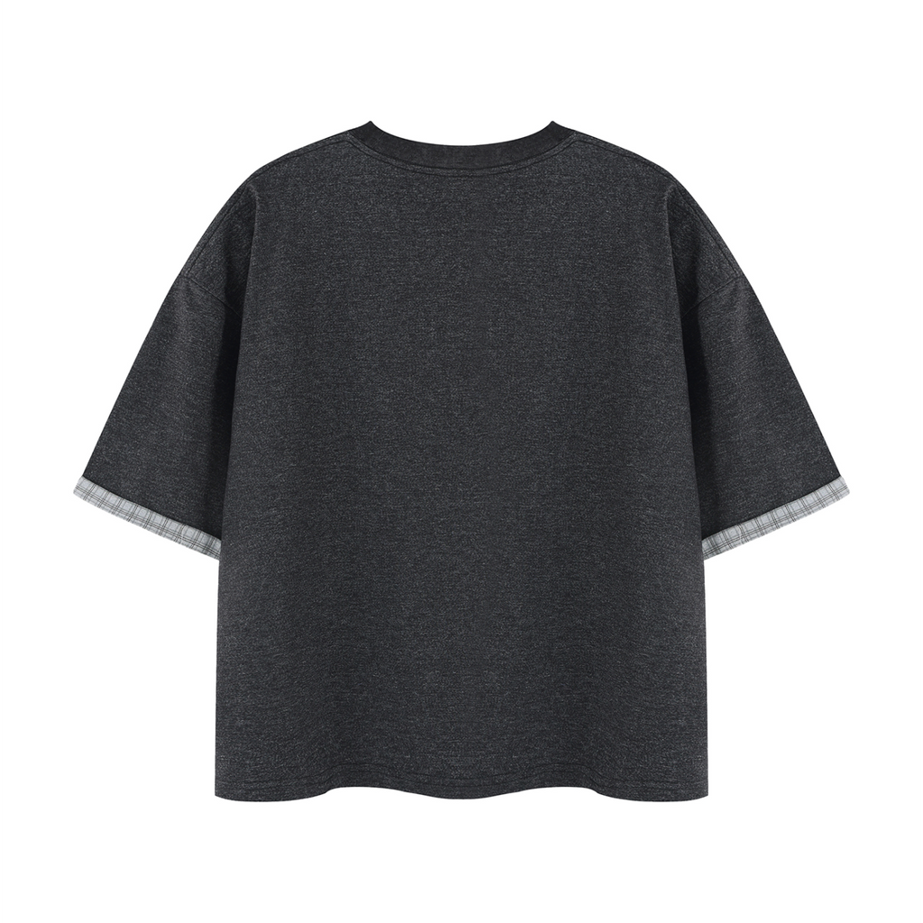 POM Plaid-Lined Tee