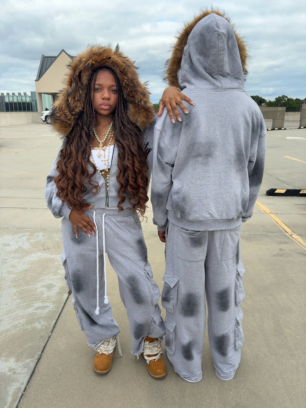 (GREY)Adore Amenity Cargo Sweats