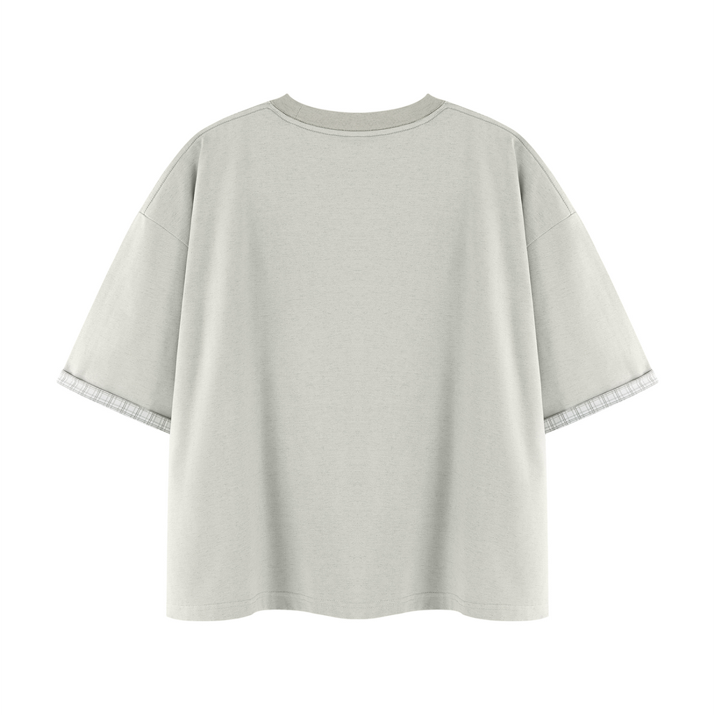 POM Plaid-Lined Tee