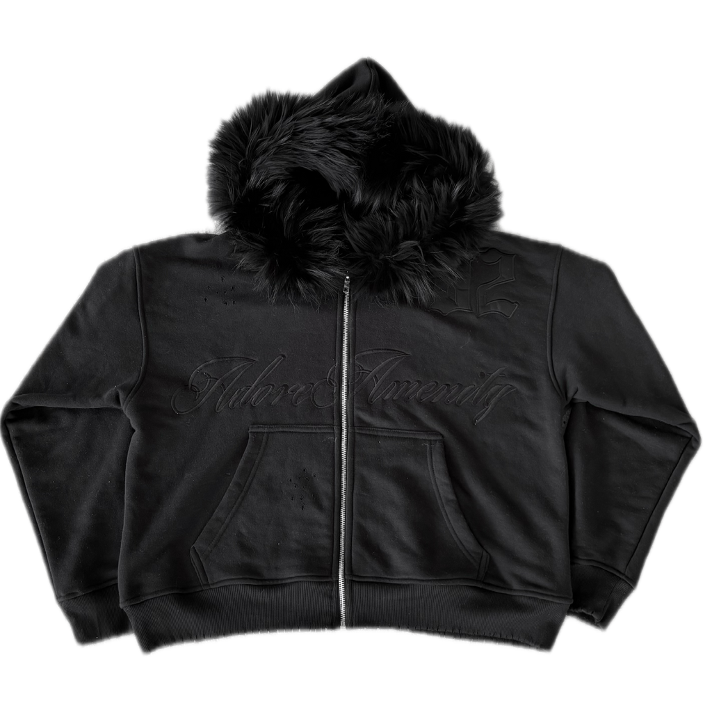 (BLACK)AA FUR ZIPUP