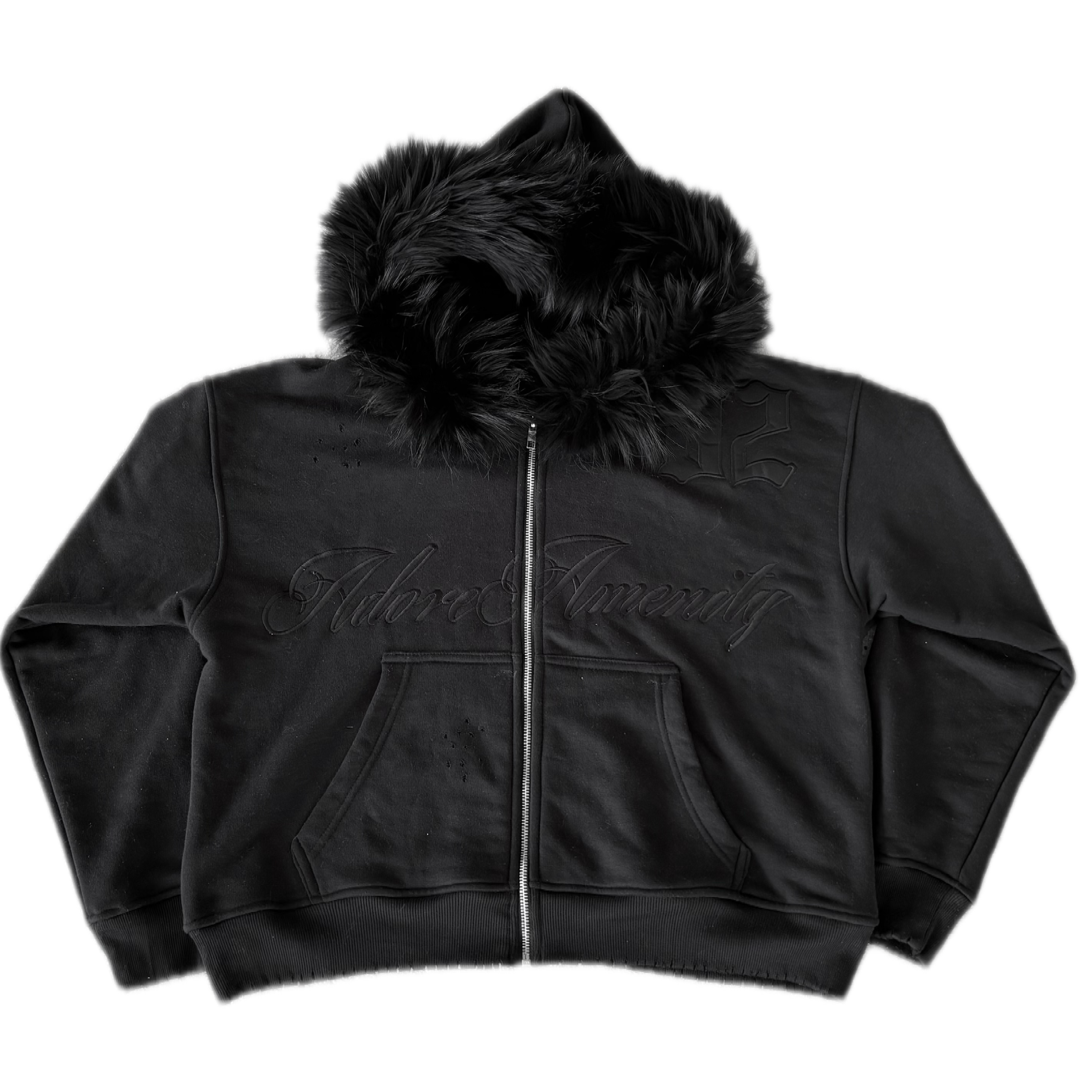 (BLACK)AA FUR ZIPUP